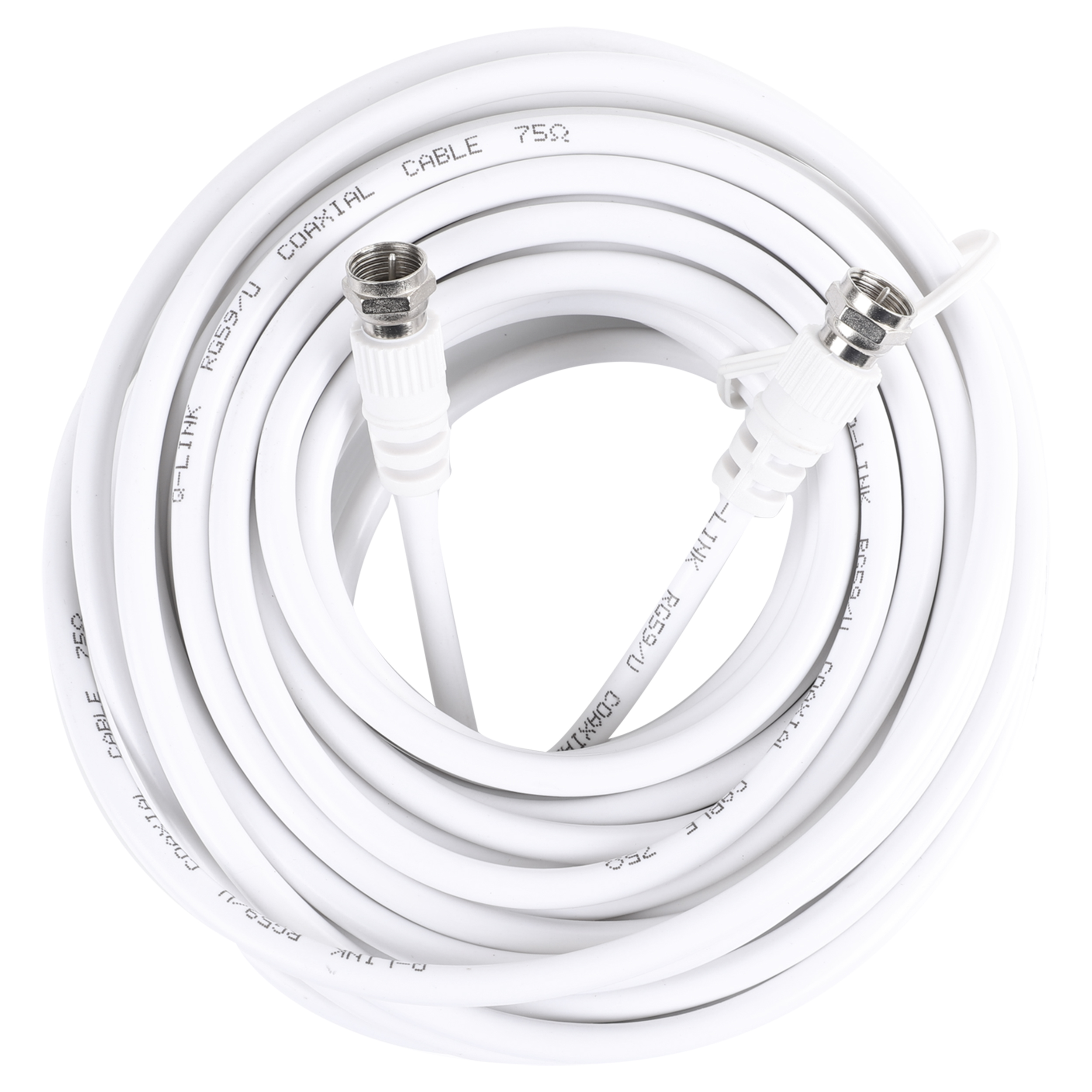 00.130.34 Q-Link  coax kabel RG59 - F-connector - 10 m - wit