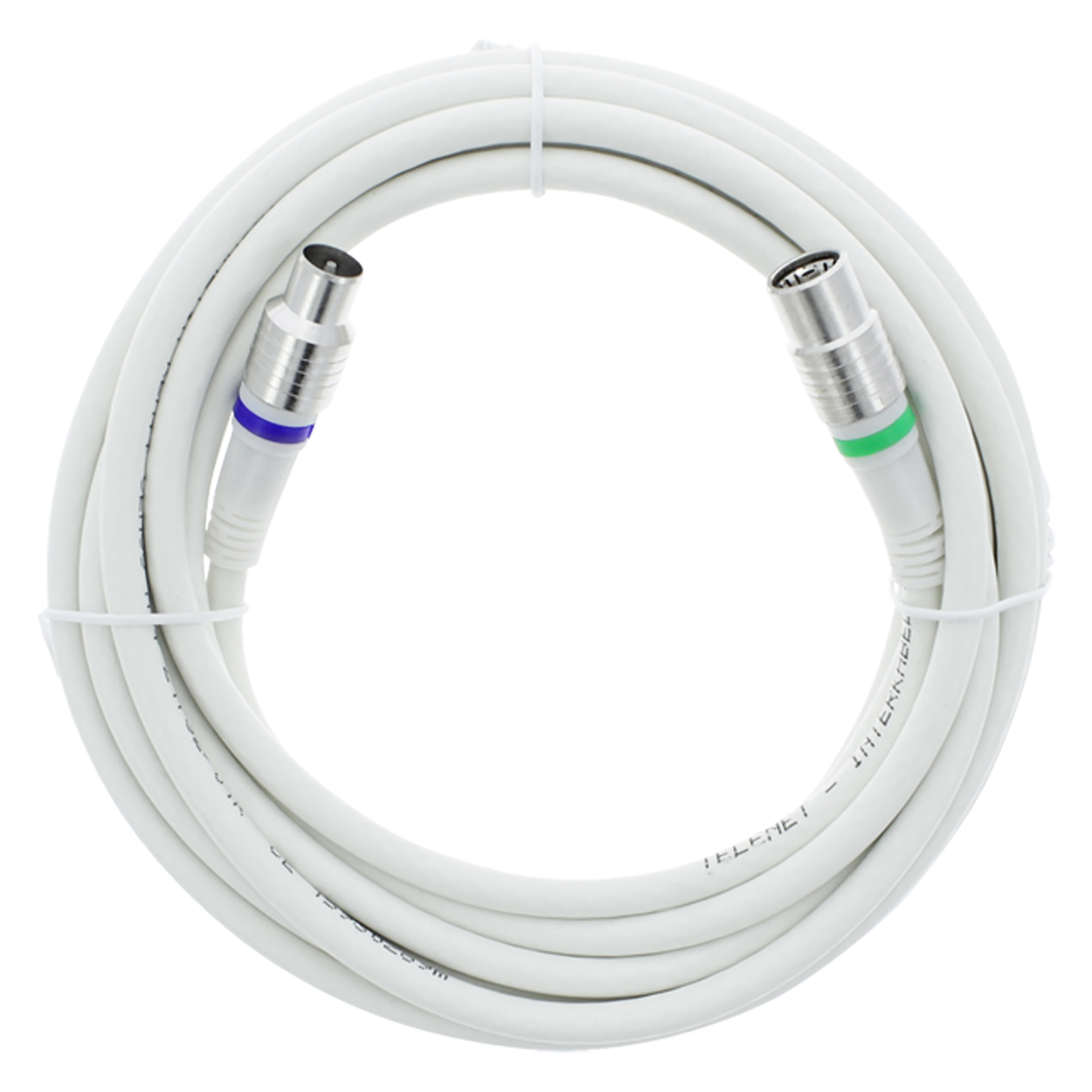 00.136.11 Q-Link  coax kabel stekker recht - KabelKeur - 5 m - wit