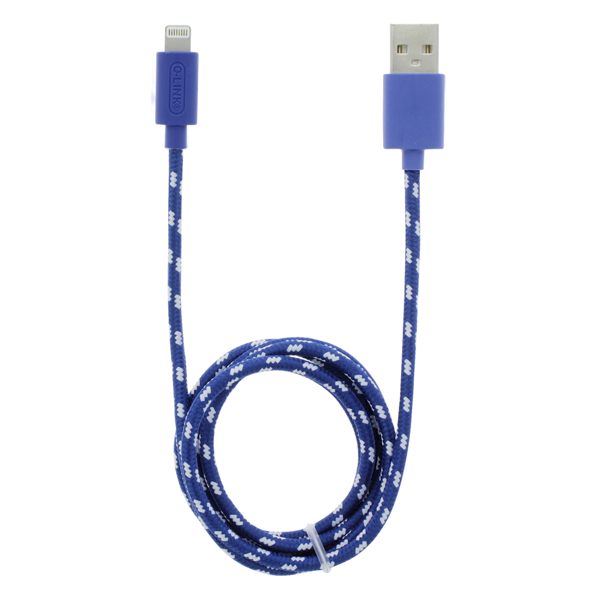 00.137.12 Q-Link  datakabel USB - iPhone - 1 m - blauw/wit