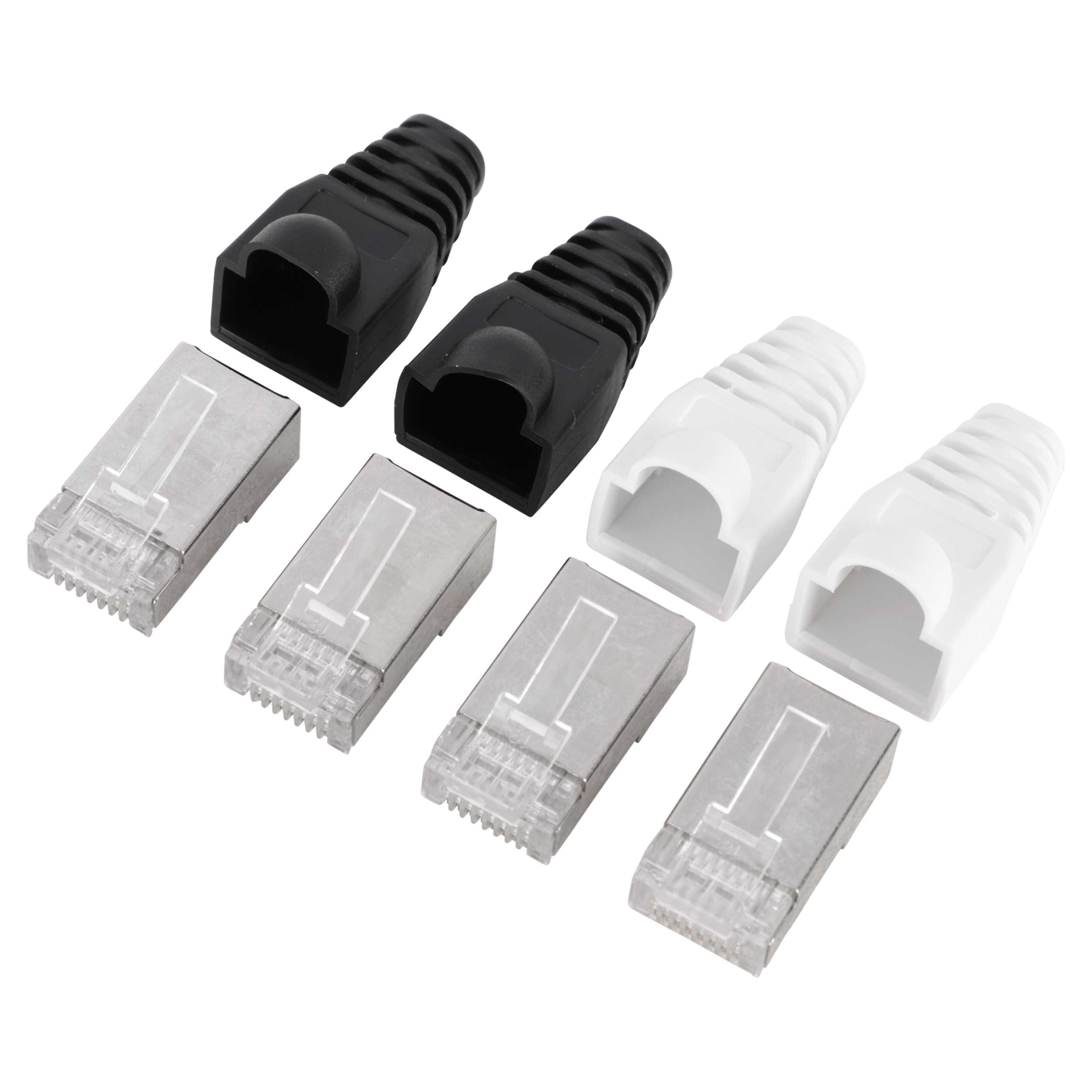 00.152.98 Grijs Q-Link FTP connector RJ45 - 4 x met kap - 2 x zwart - 2 x wit - zwart/wit