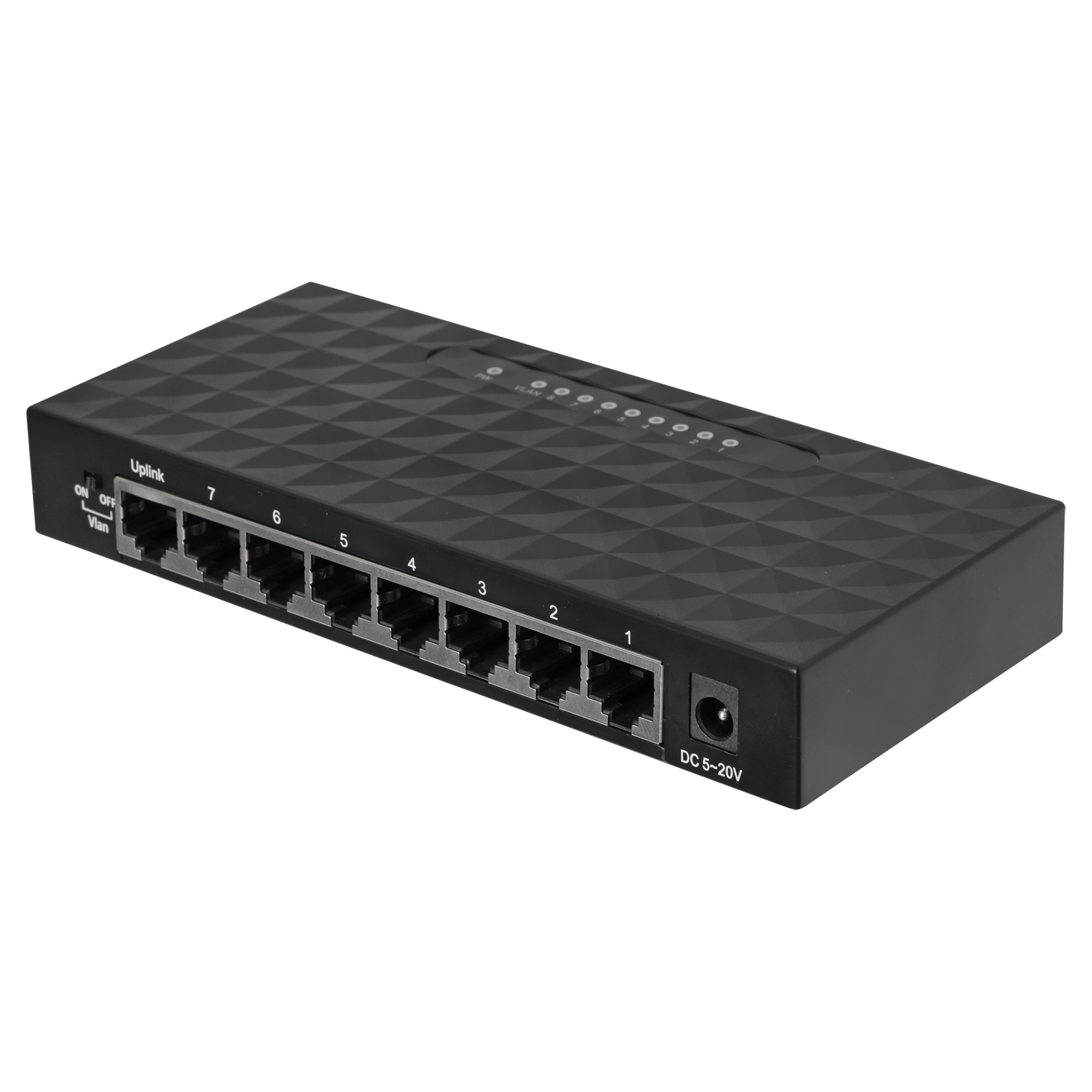 00.153.11 Q-Link  netwerkswitch 8-poorten - 1000 mbps - 230V - zwart