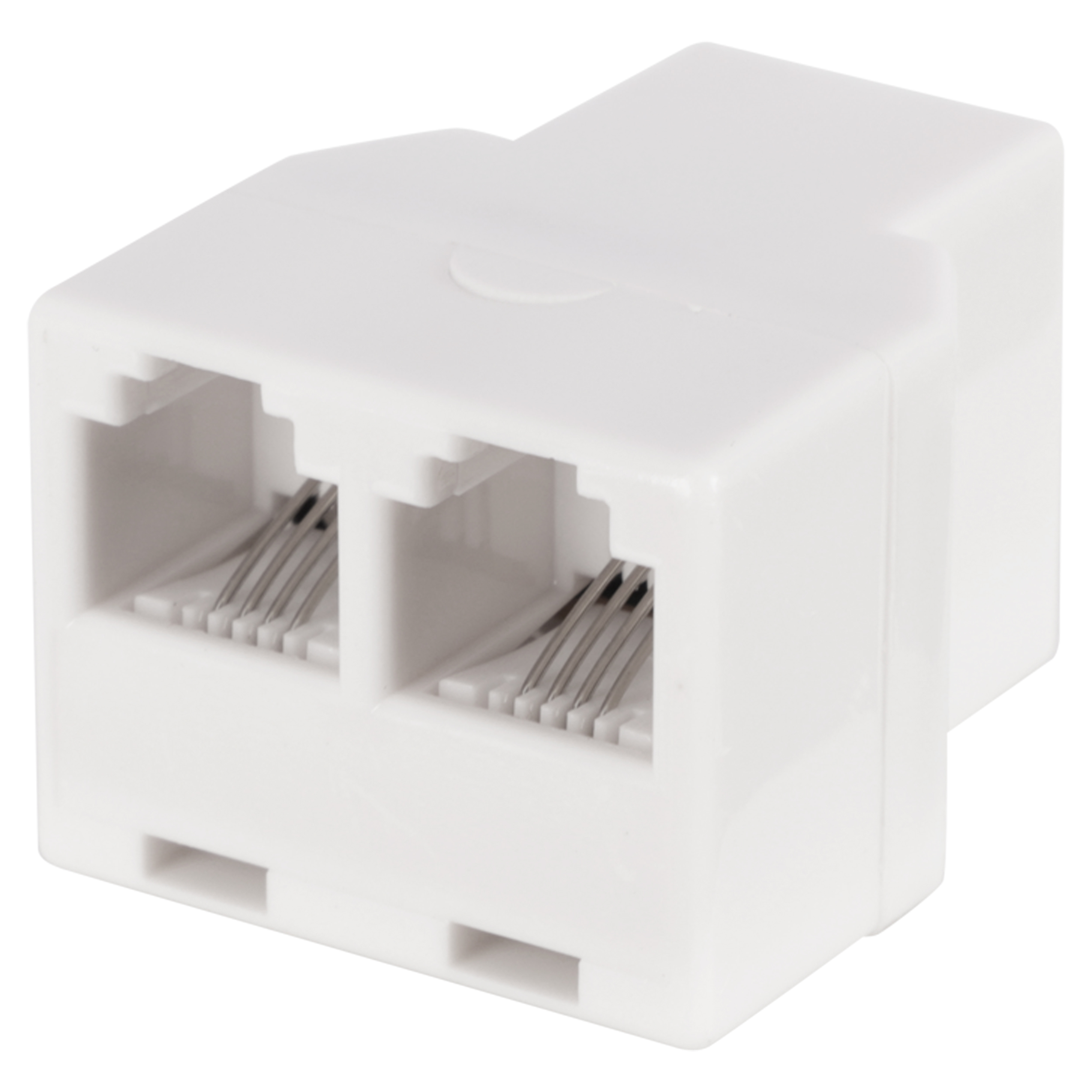 00.153.33 Q-Link  telefoon splitter RJ11 - 4-polig - 1 female naar 2 female - wit