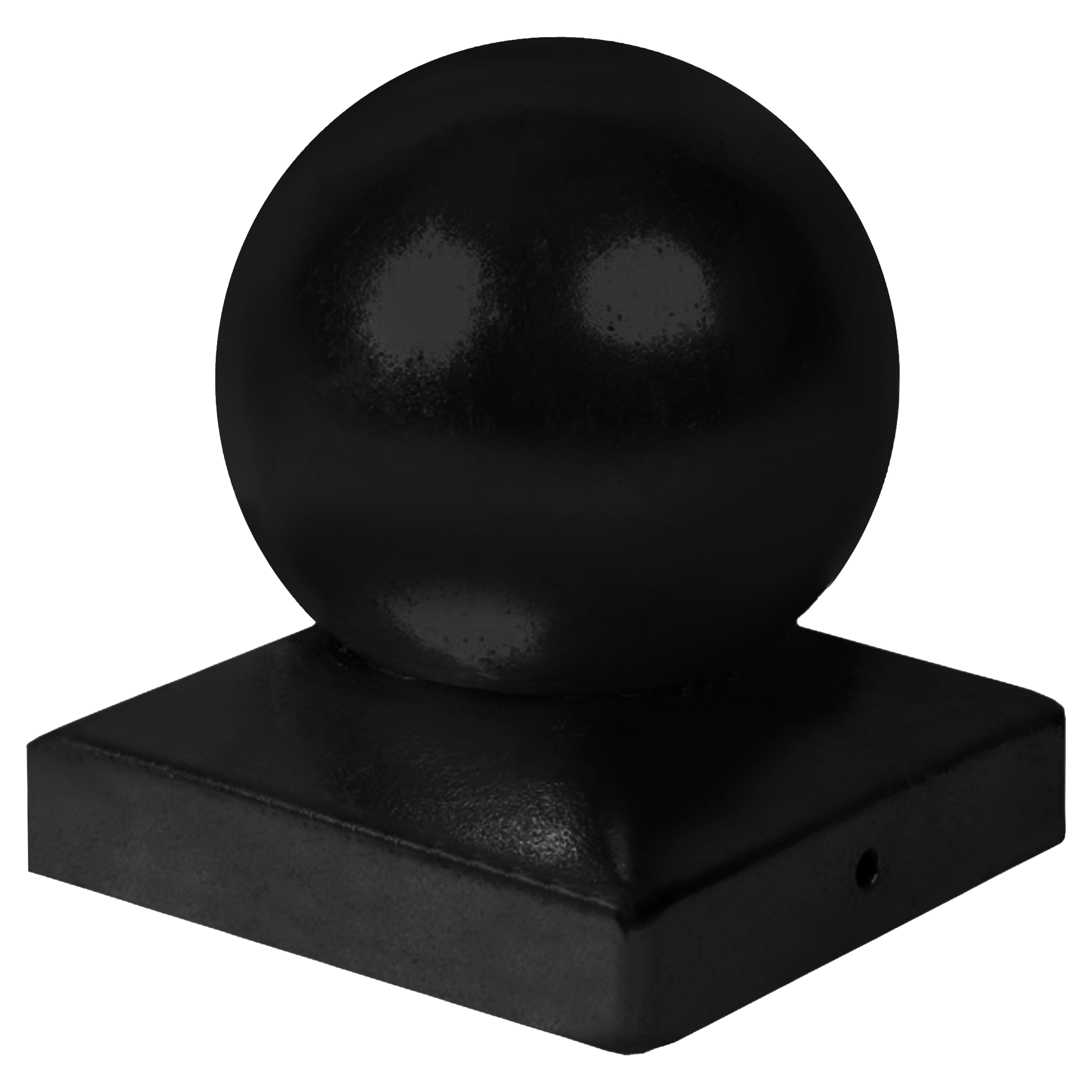 10.716.96 Starx  paalkapje met bol - 9 x 9 cm - zwart