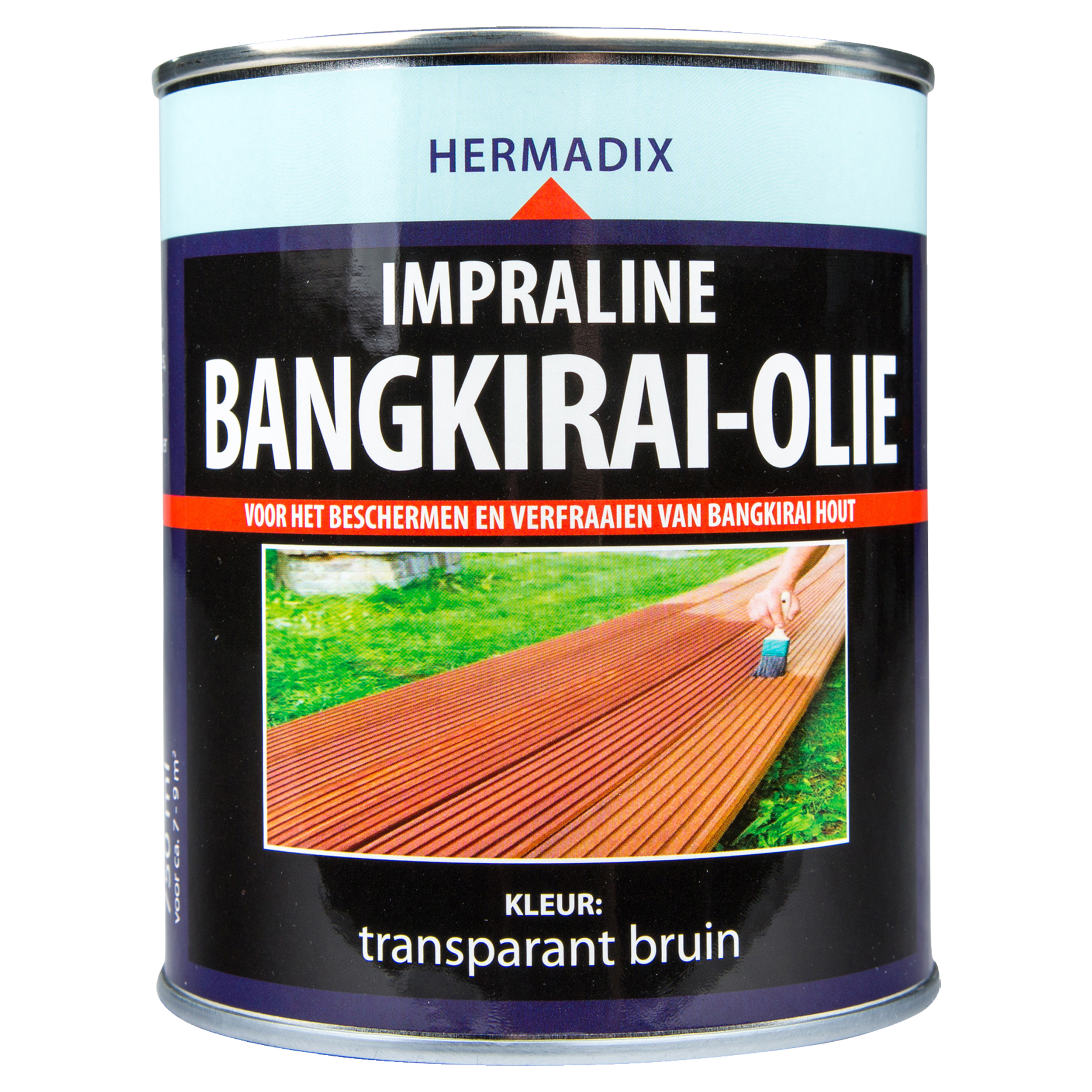 25.221.01 Hermadix  impraline mat - 750 ml - bangkirai-olie - bruin transparant