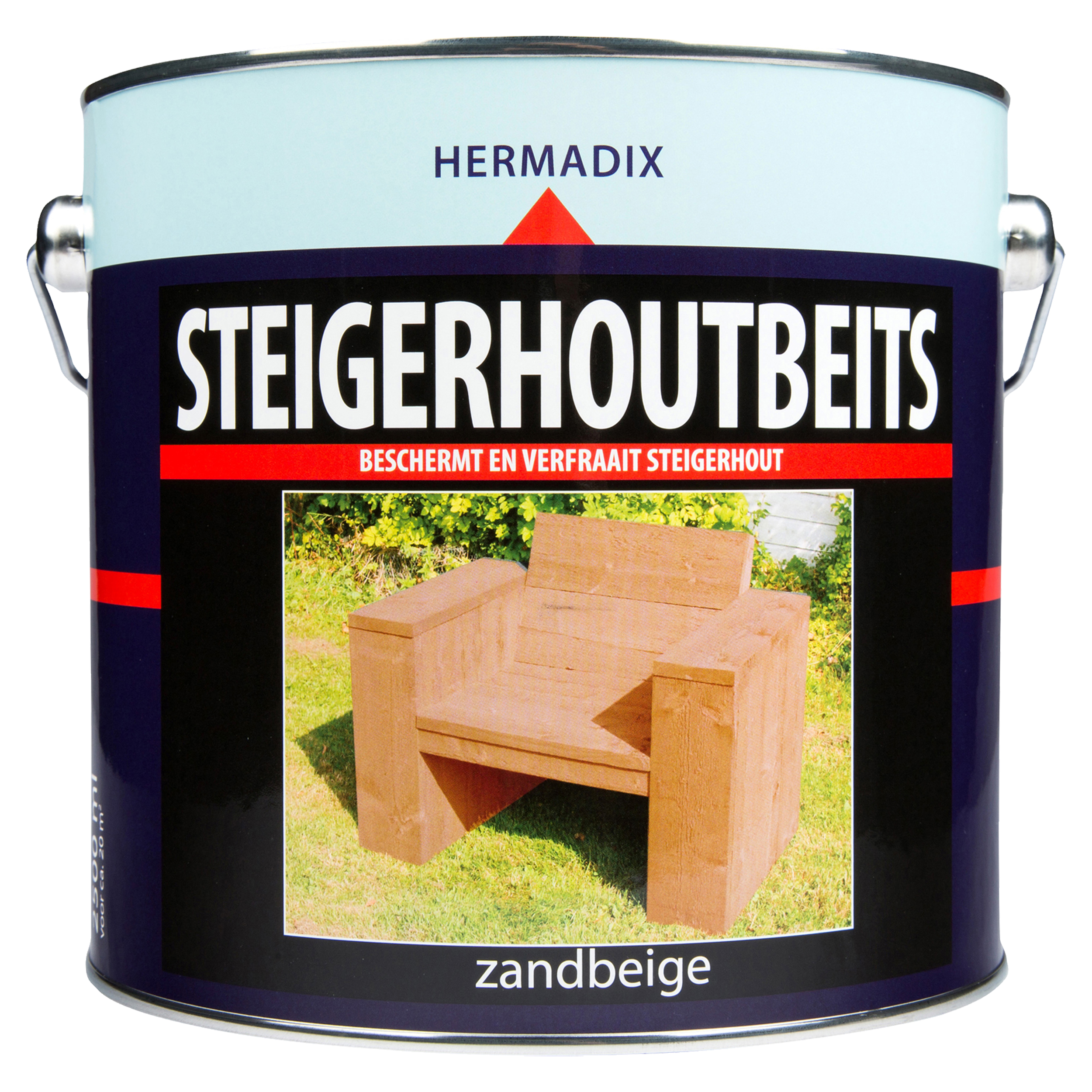 25.229.02 Hermadix  steigerhoutbeits mat - 2500 ml - zandbeige