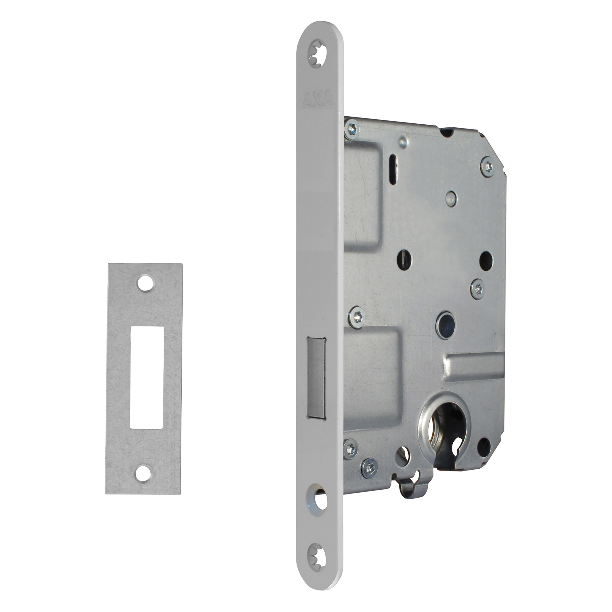 44.003.84 Axa  kastslot type 7125 - PC55 - voor binnendeuren - inclusief sluitplaat - bevestigingsmiddelen en sleutels - wit
