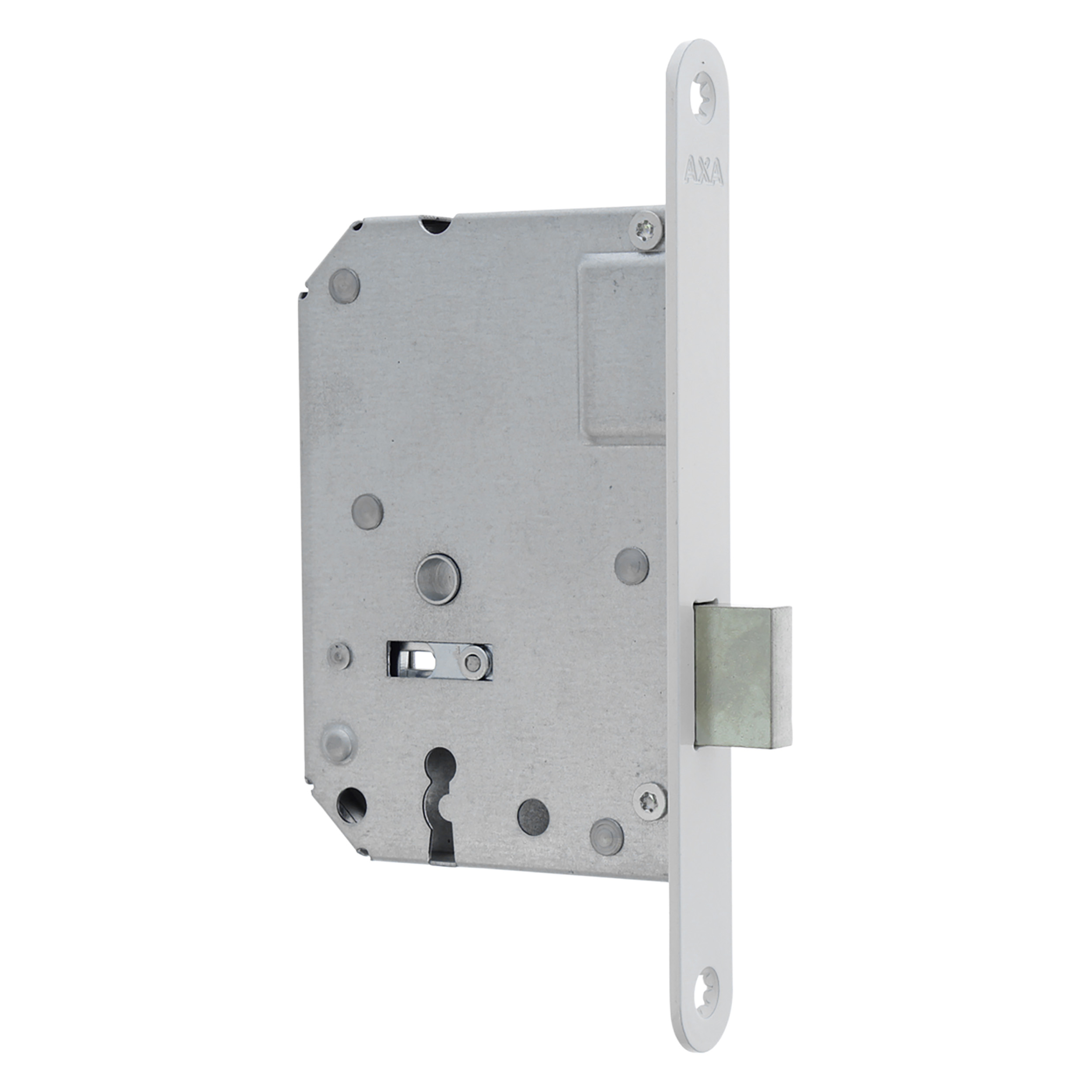 44.021.46 Axa  kastslot type 7115 - SL55 - voor binnendeuren - inclusief sluitplaat - bevestigingsmiddelen en sleutels - wit