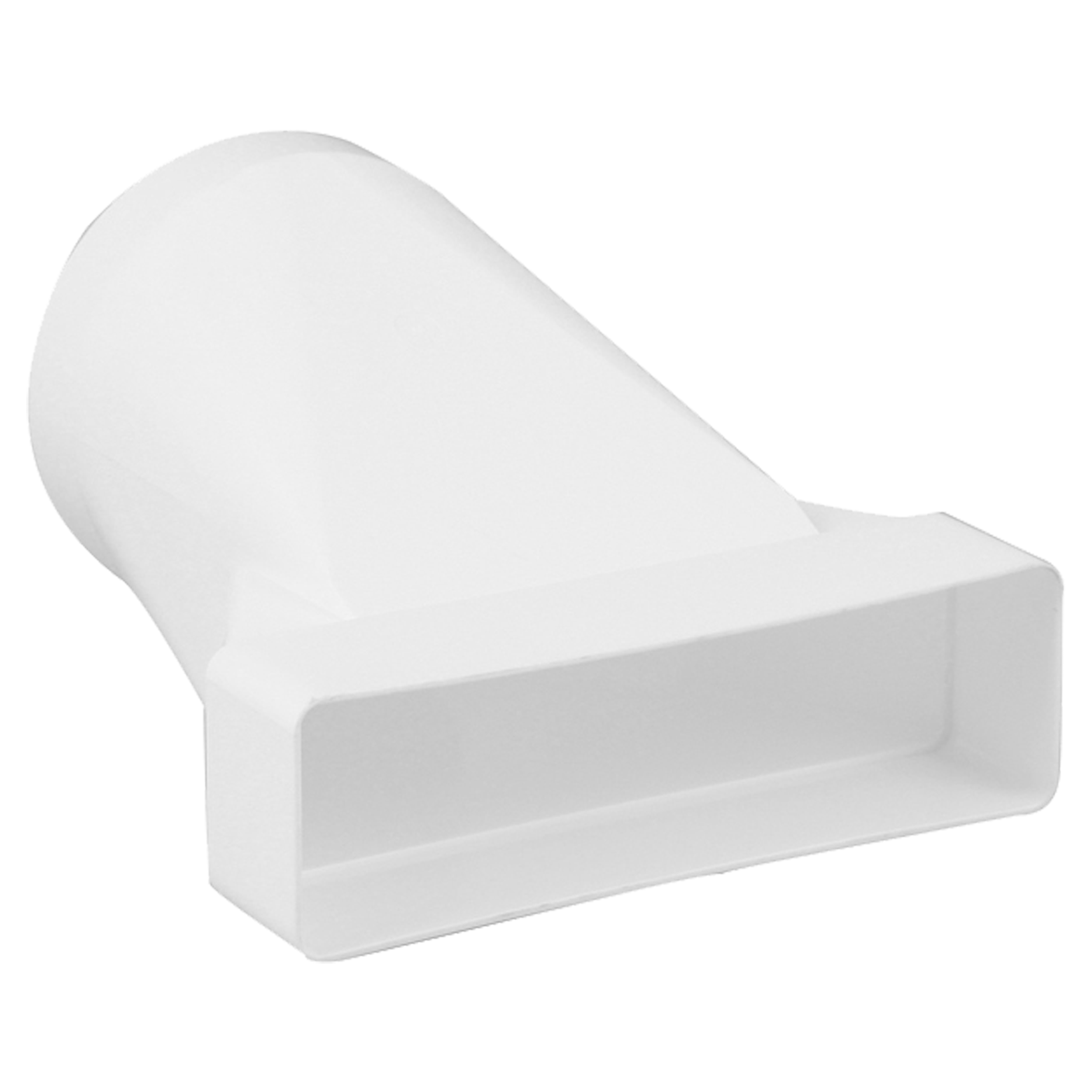45.710.69 Starx  overgangstuk rond/vierkant - recht wit Ø125 - 204 x 60 mm