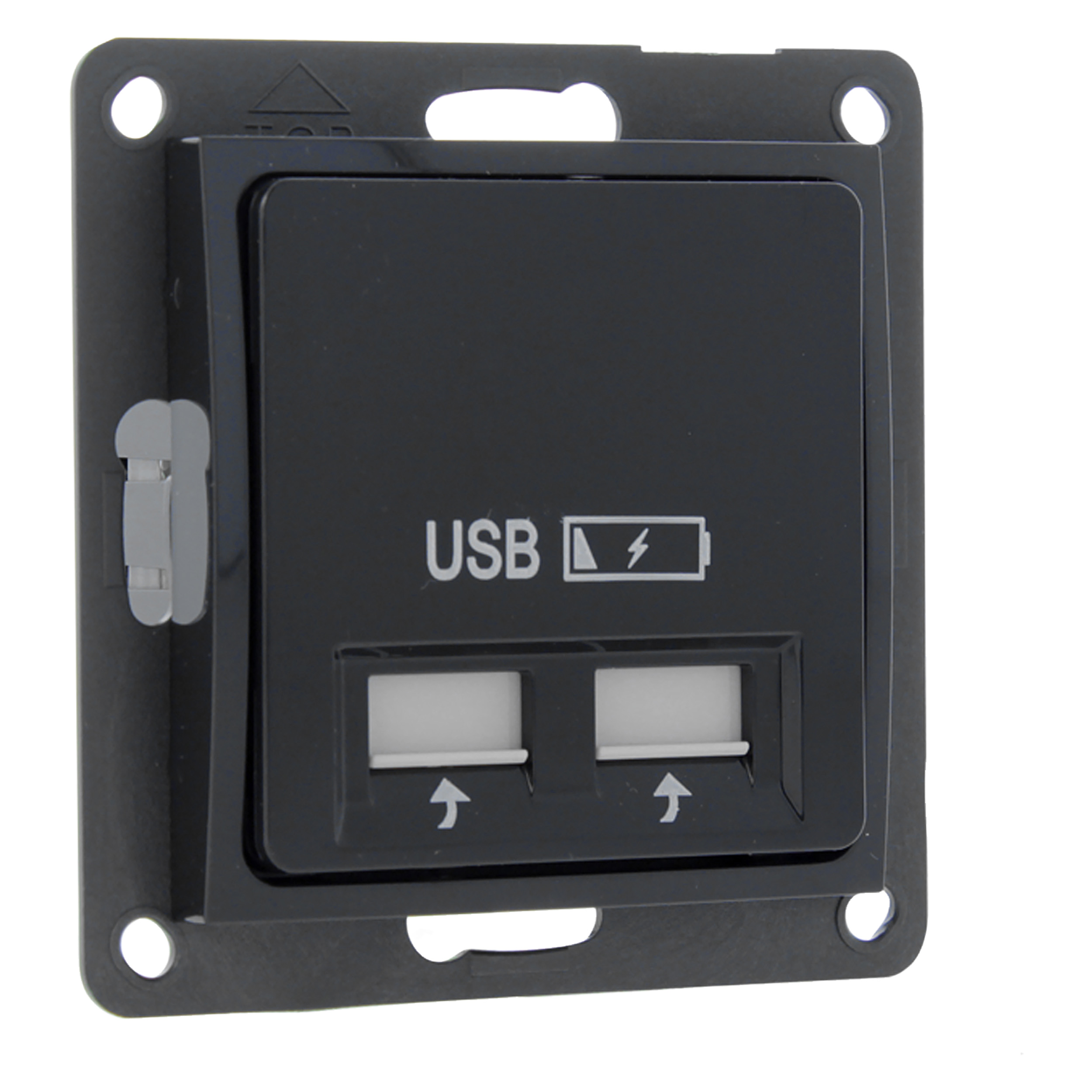 54.085.43 Q-Link S2 contactdoos inbouw - 2 x USB - 5V - antraciet