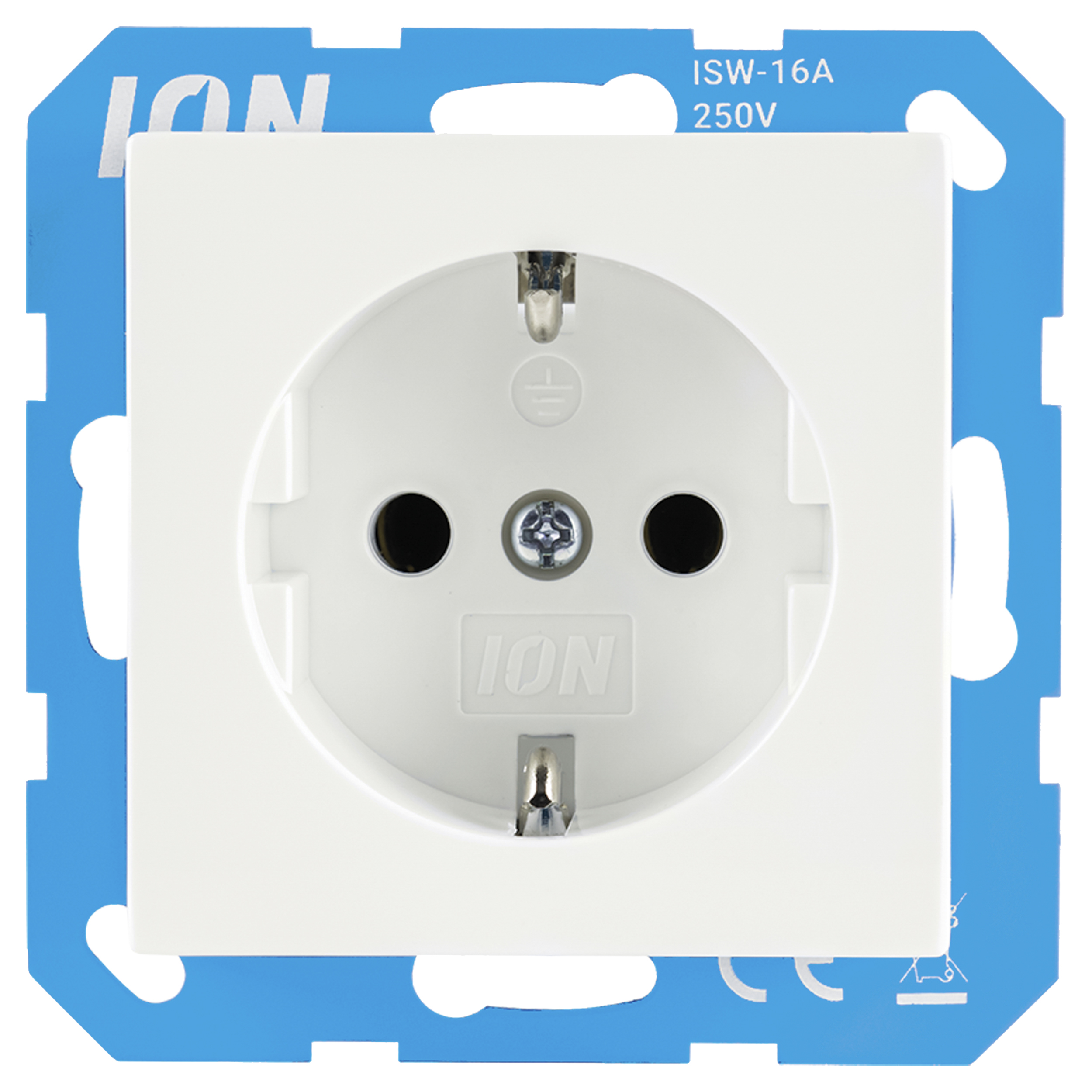 58.006.41 ION Industries V1/J1 contactdoos inbouw - 1-voudig - randaarde - met aanraakbeveiliging - 71 x 71 x 32 mm - alpin wit