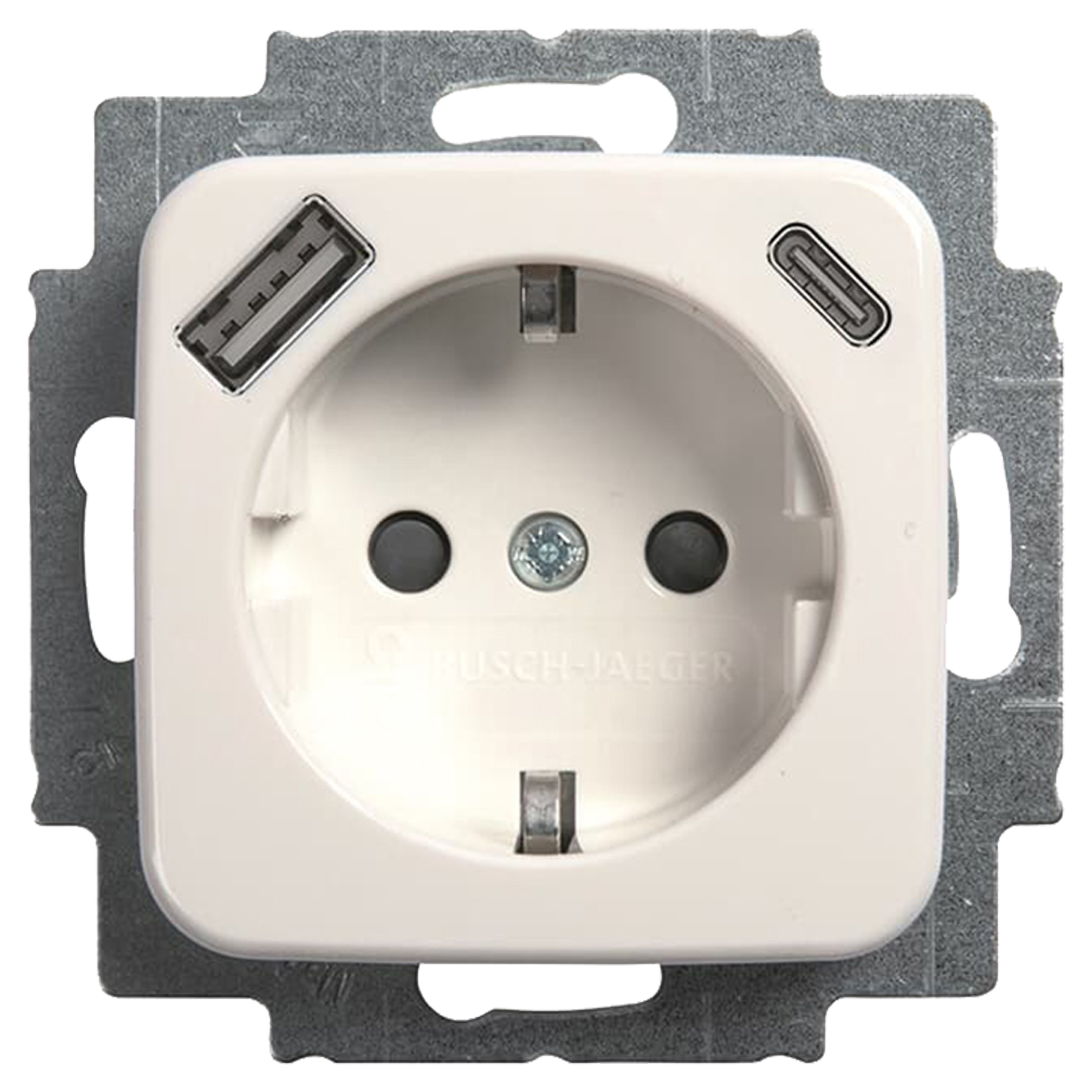 58.051.46 Busch-Jaeger Reflex contactdoos inbouw - 1-voudig - randaarde - USB A/C - polarwit