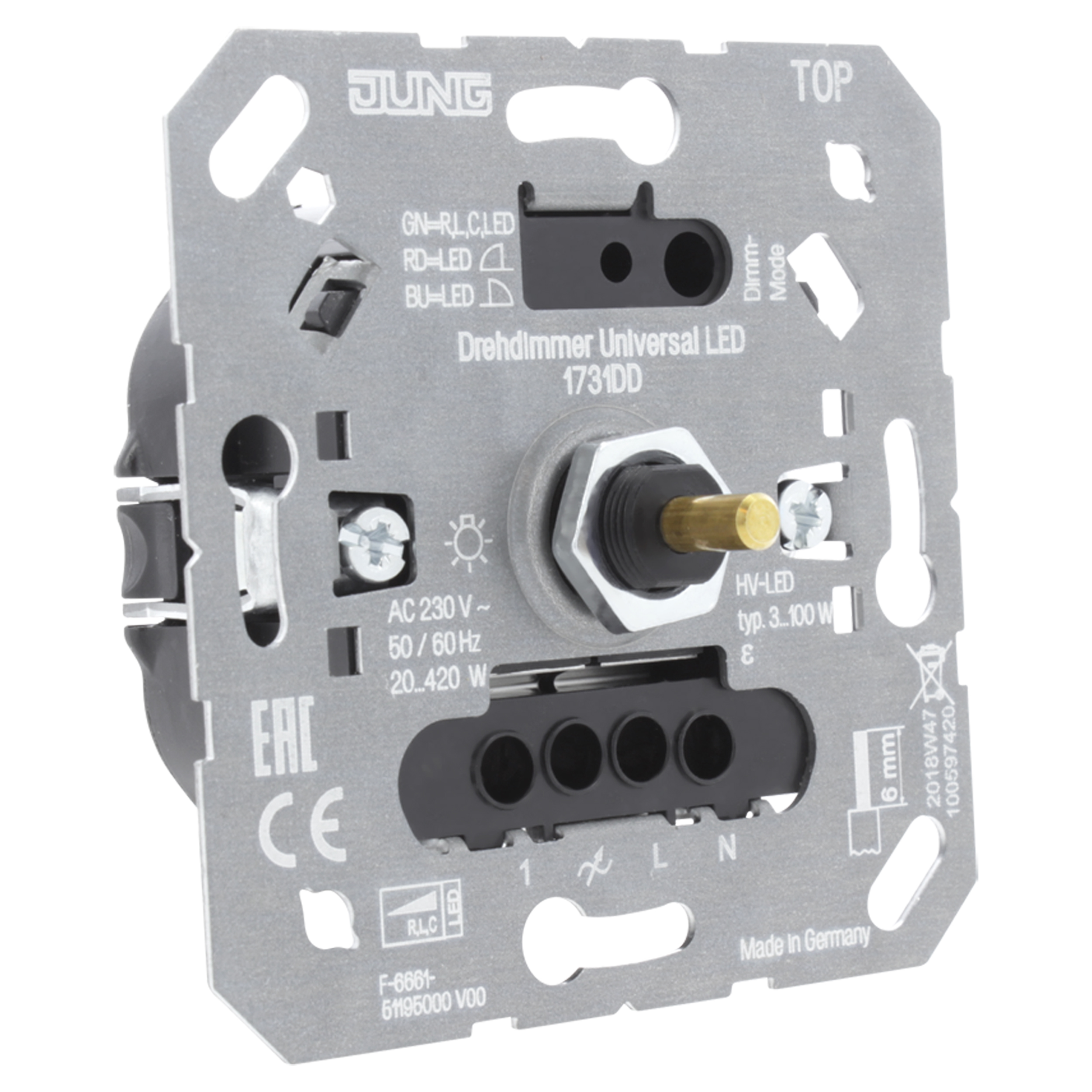 58.079.97 Jung  dimmer inbouw - LED - 3-100W/420W - draai-uit element  