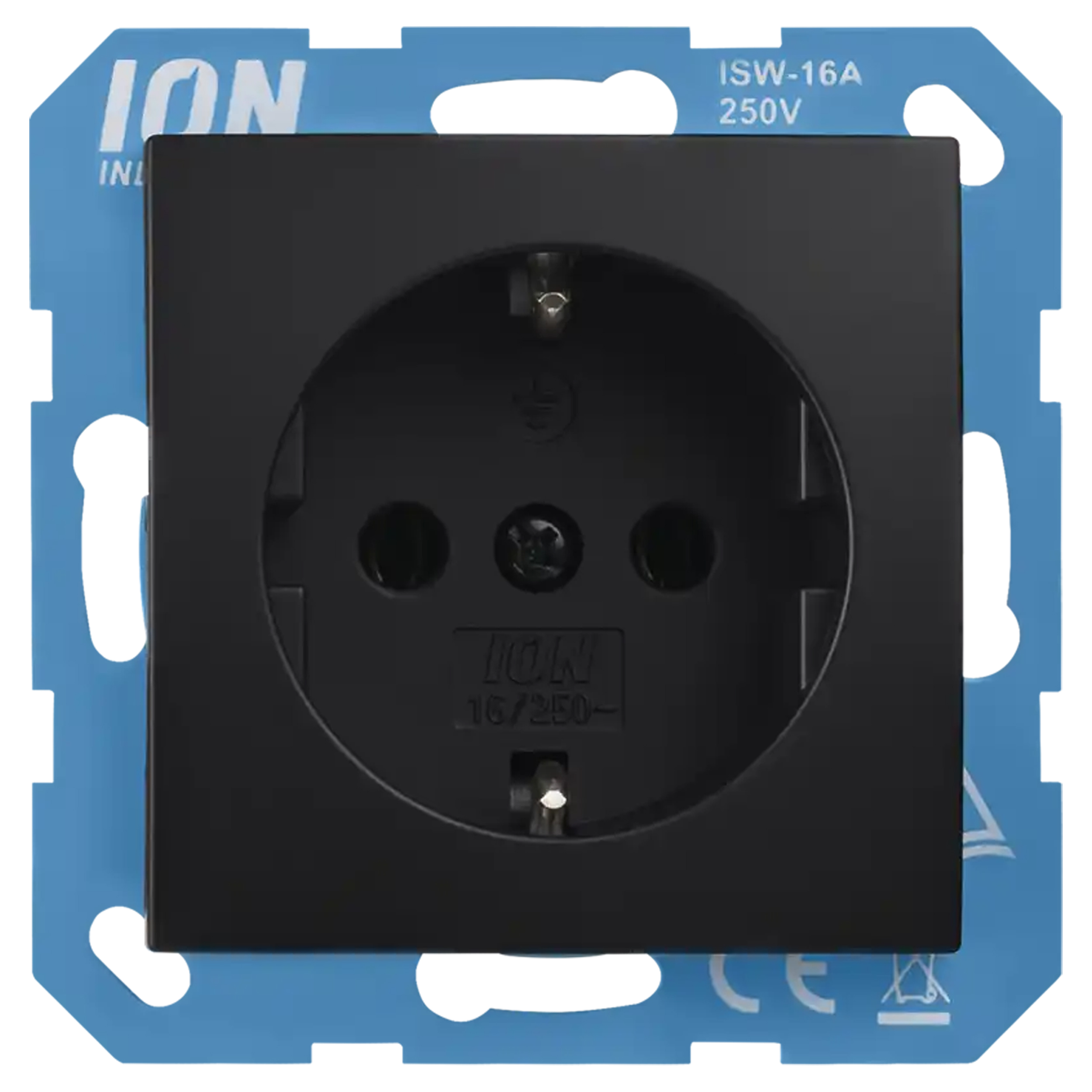 58.117.41 ION Industries E1 contactdoos inbouw - 1-voudig - randaarde - met aanraakbeveiliging - 71 x 71 x 32 mm - mat zwart