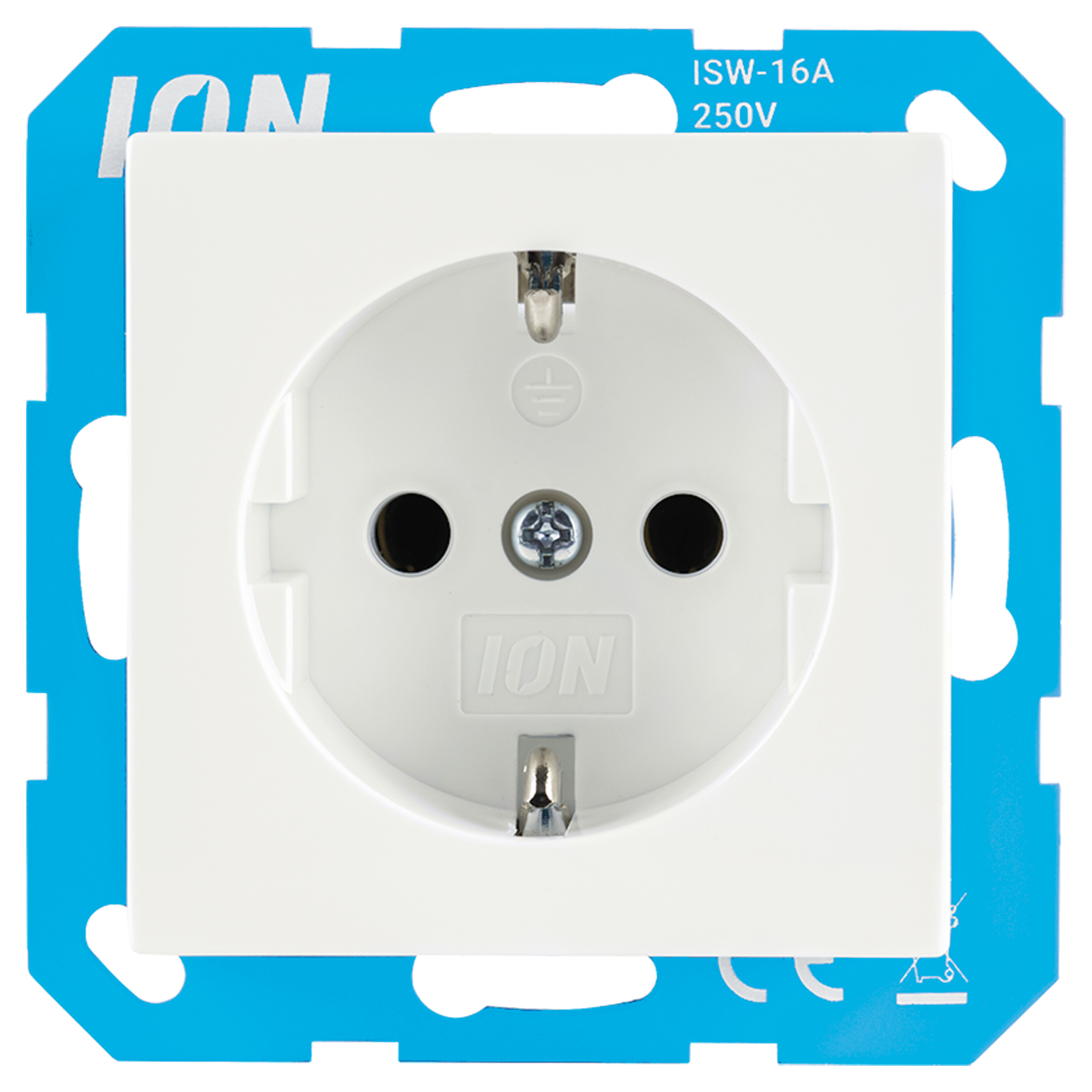 66.006.41 ION Industries V1/J1 contactdoos inbouw - 1-voudig - randaarde - met aanraakbeveiliging - 71 x 71 x 32 mm - alpin wit