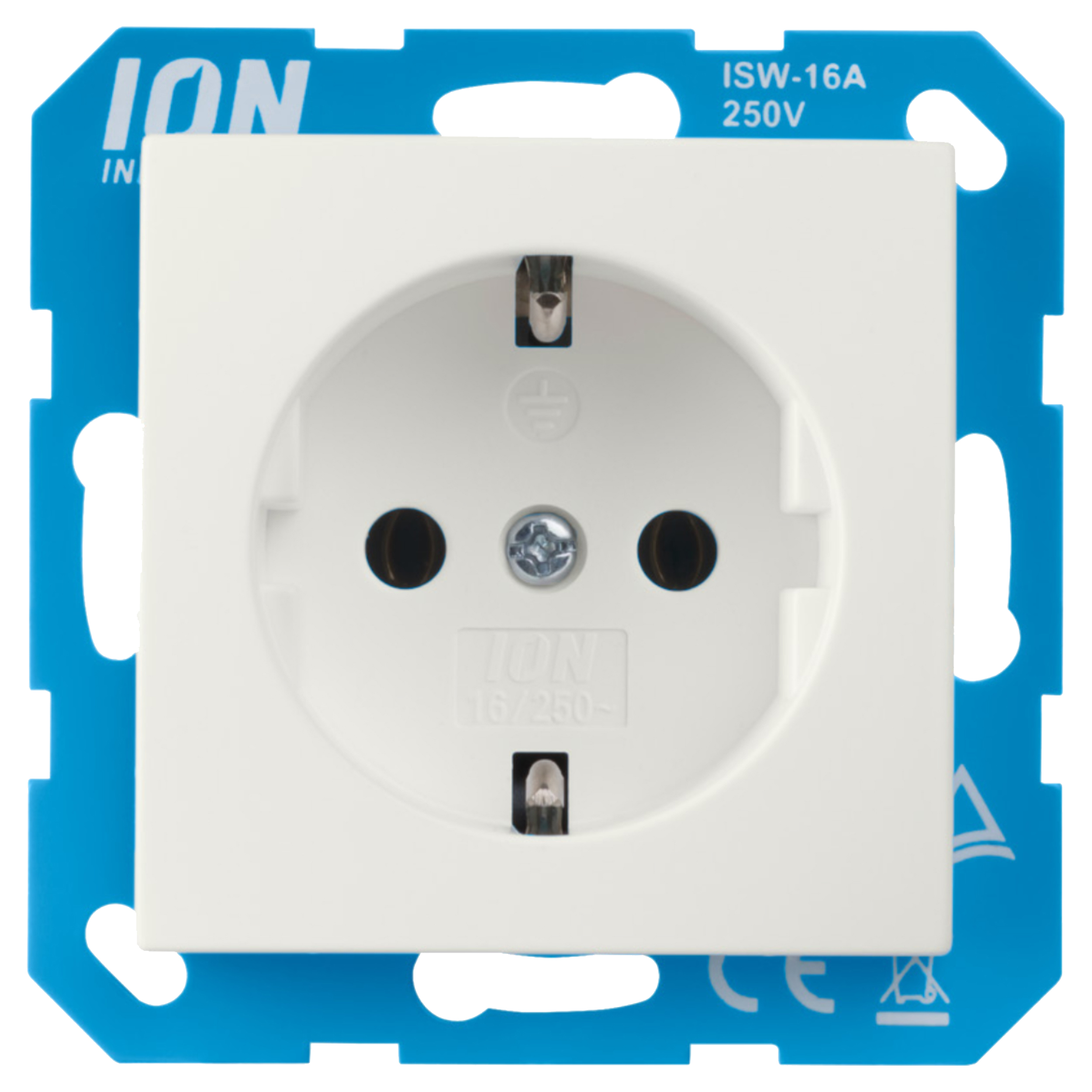 66.116.41 ION Industries E1 contactdoos inbouw - 1-voudig - randaarde - met aanraakbeveiliging - 71 x 71 x 32 mm - alpin wit