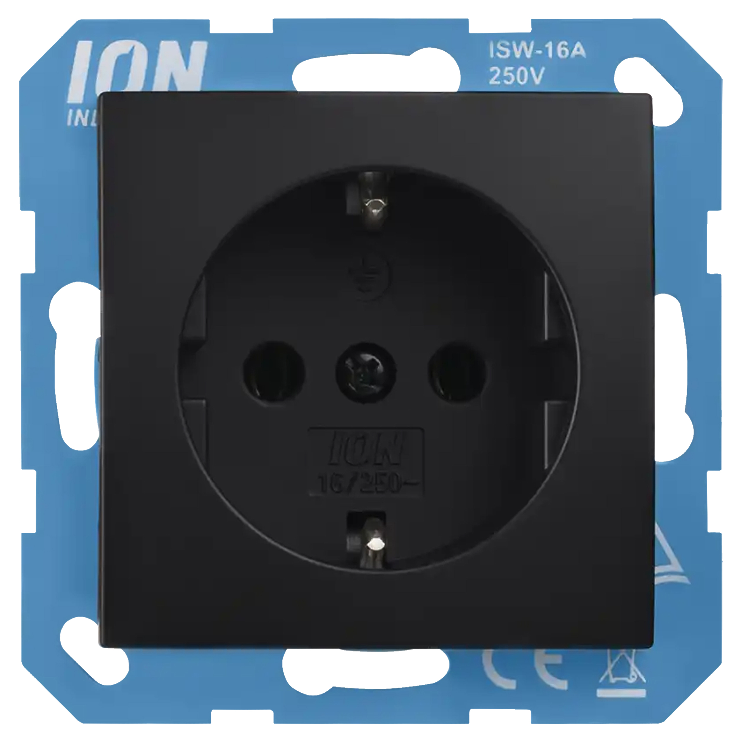 66.117.41 ION Industries E1 contactdoos inbouw - 1-voudig - randaarde - met aanraakbeveiliging - 71 x 71 x 32 mm - mat zwart