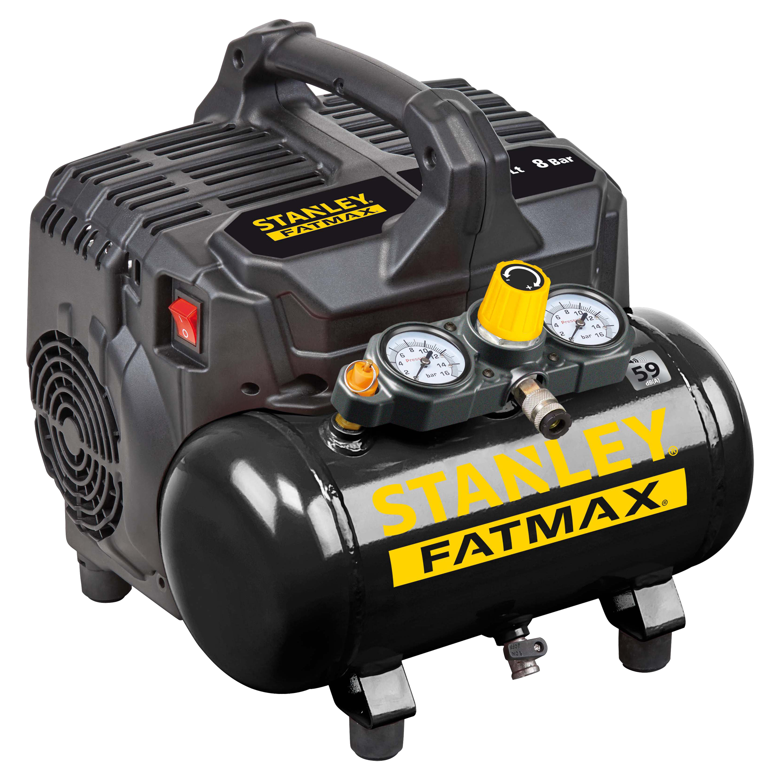 83.200.59 Stanley Fatmax compressor DST 101/8/6 - ultra stil - FMXCM0003E - zwart/geel