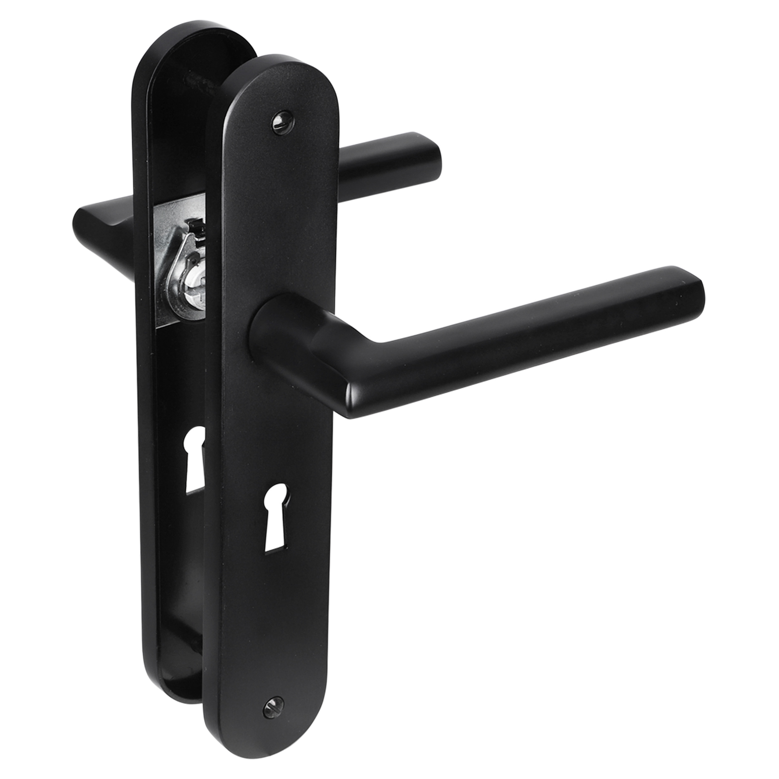 86.012.39 Impresso Redhill deurkruk met ovaal deurschild SL56 - zwart