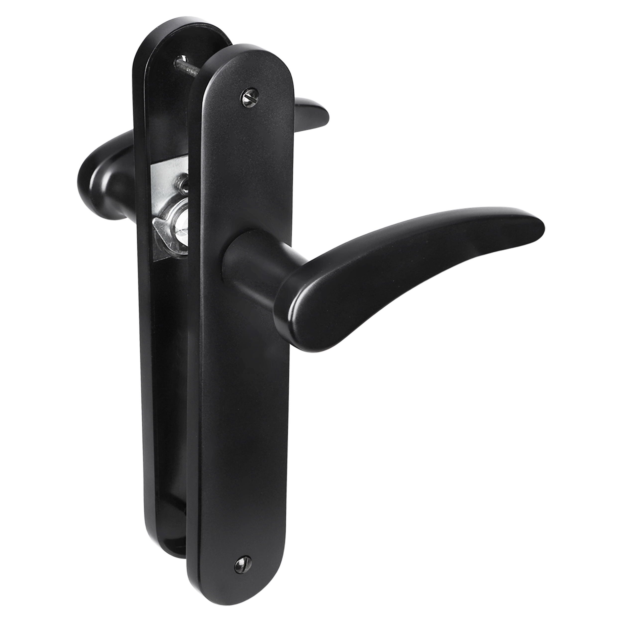 86.012.50 Impresso Philly deurkruk met ovaal deurschild - met schroef - zwart